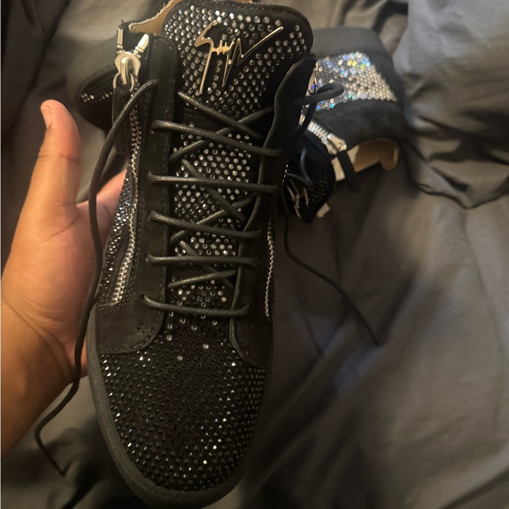Giuseppe Zanotti Black Sneakers Sleek Mesh Design
